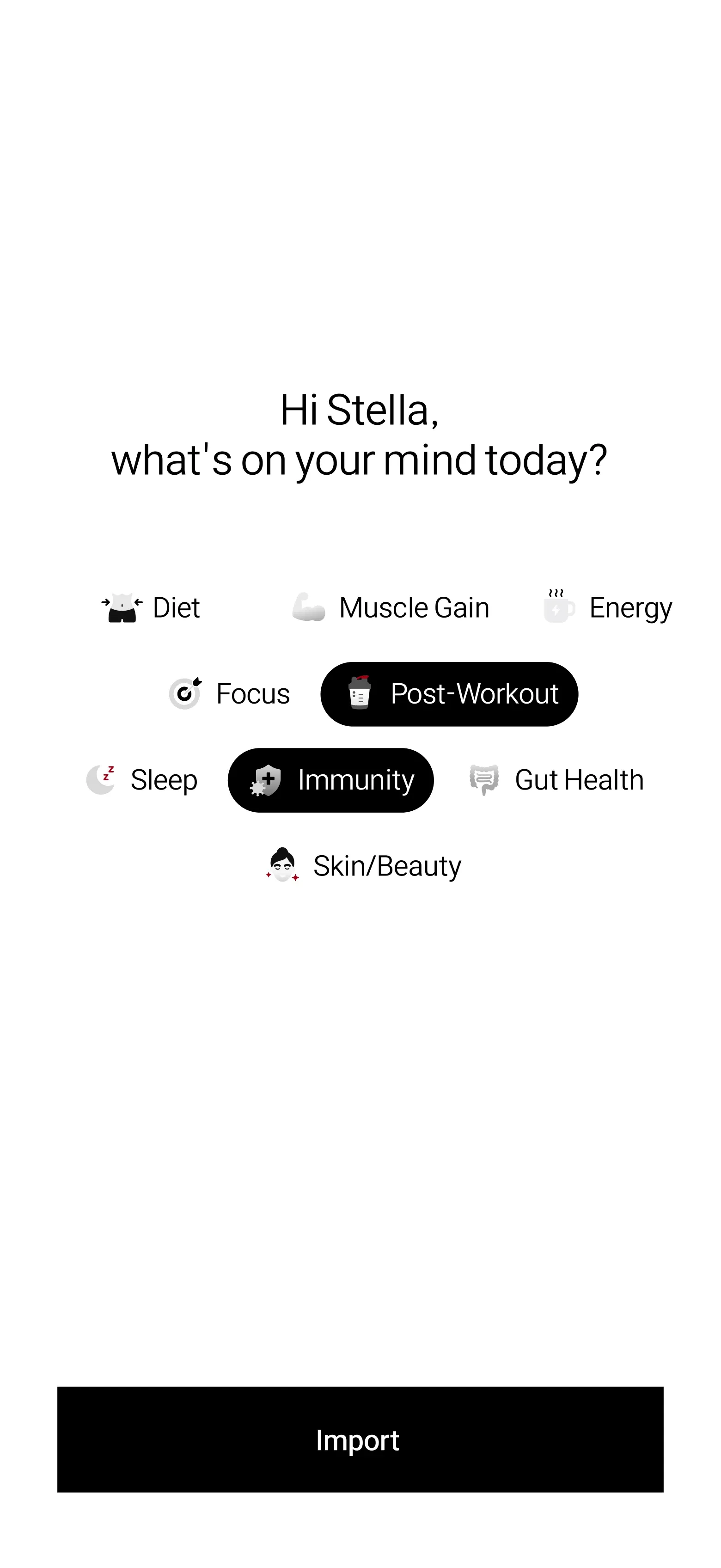 Enter your health information