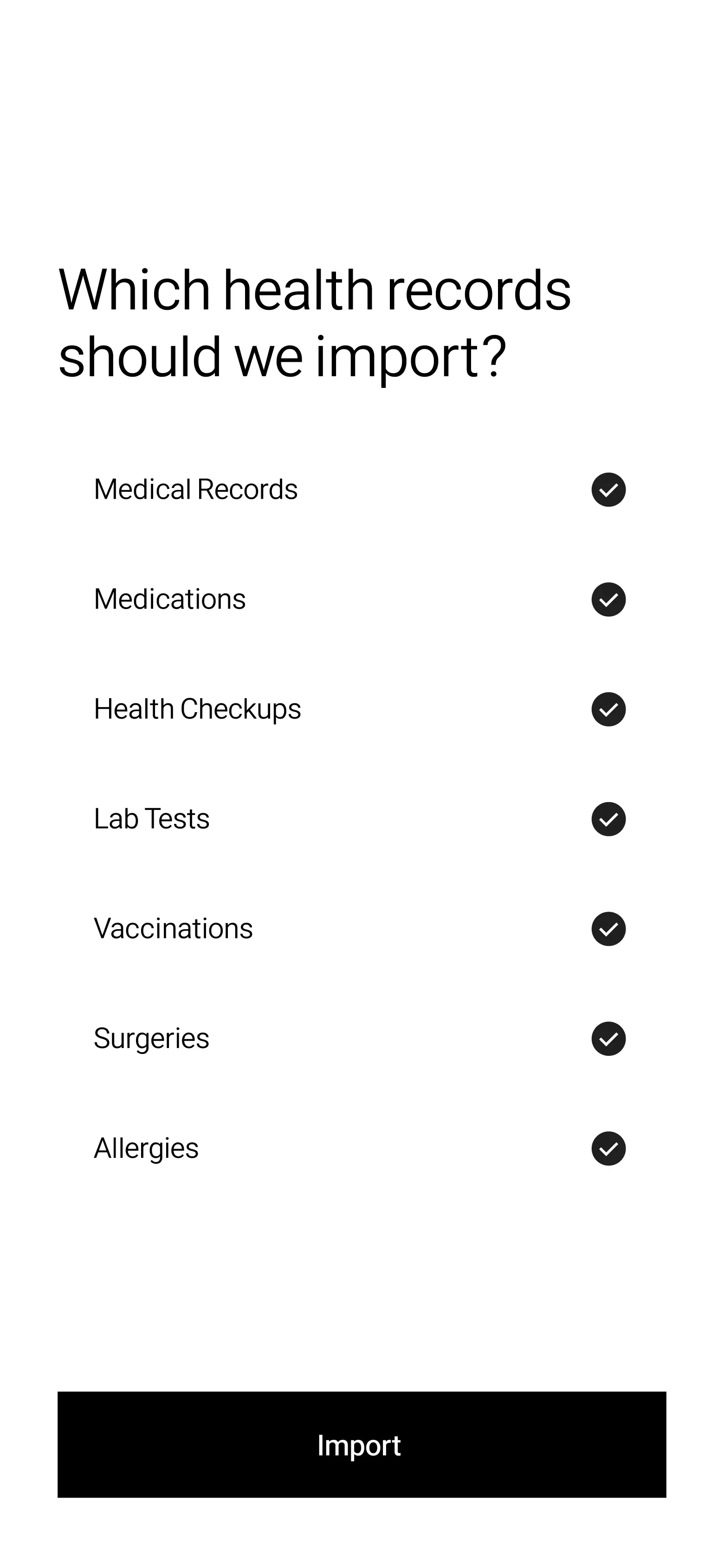 Enter your health information